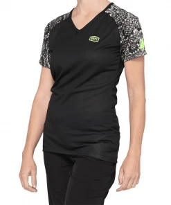 100 Percent CLOTHING 100% Airmatic Womens Jersey - Black Python