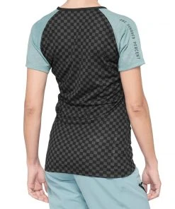 100 Percent 100% Airmatic Womens Jersey - Seafoam Checkers