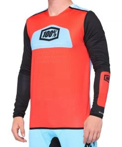 100 Percent CLOTHING 100% R-Core X Jersey - Fluro Red / Black