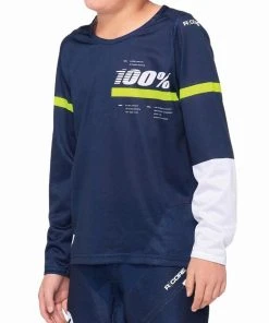 100 Percent 100% R-Core Youth Jersey - Dark Blue / Yellow CLOTHING