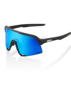 100 Percent CLOTHING 100% S3 Sunglasses - Matte Black - HiPER Blue Multilayer Mirror Lens