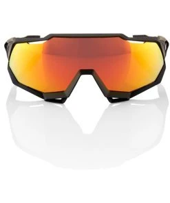 100 Percent 100% Speedtrap Sunglasses - Soft Tact Black - HiPER Red CLOTHING