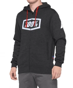 100 Percent 100% Syndicate Zip Sweatshirt - Black Heather CLOTHING