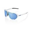 100 Percent CLOTHING 100% Westcraft Sunglasses - Soft Tact White - HiPER Blue Multilayer Mirror Lens