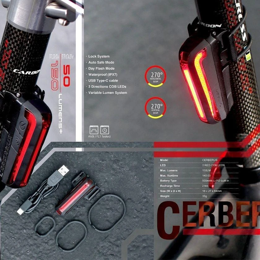 Moon Cerberus USB 150L Rear Light Moon Cerberus USB 150L Rear Light