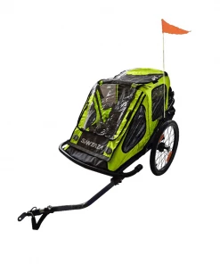 Satori Santaza Kids Bike Trailer - 2 IN 1 TRAILER/WALKER - Neon