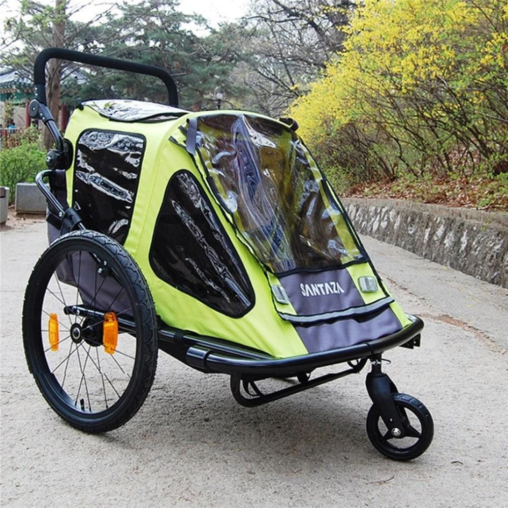 Satori Santaza Kids Bike Trailer - 2 IN 1 TRAILER/WALKER - Neon Satori Santaza Kids Bike Trailer - 2 IN 1 TRAILER/WALKER - Neon