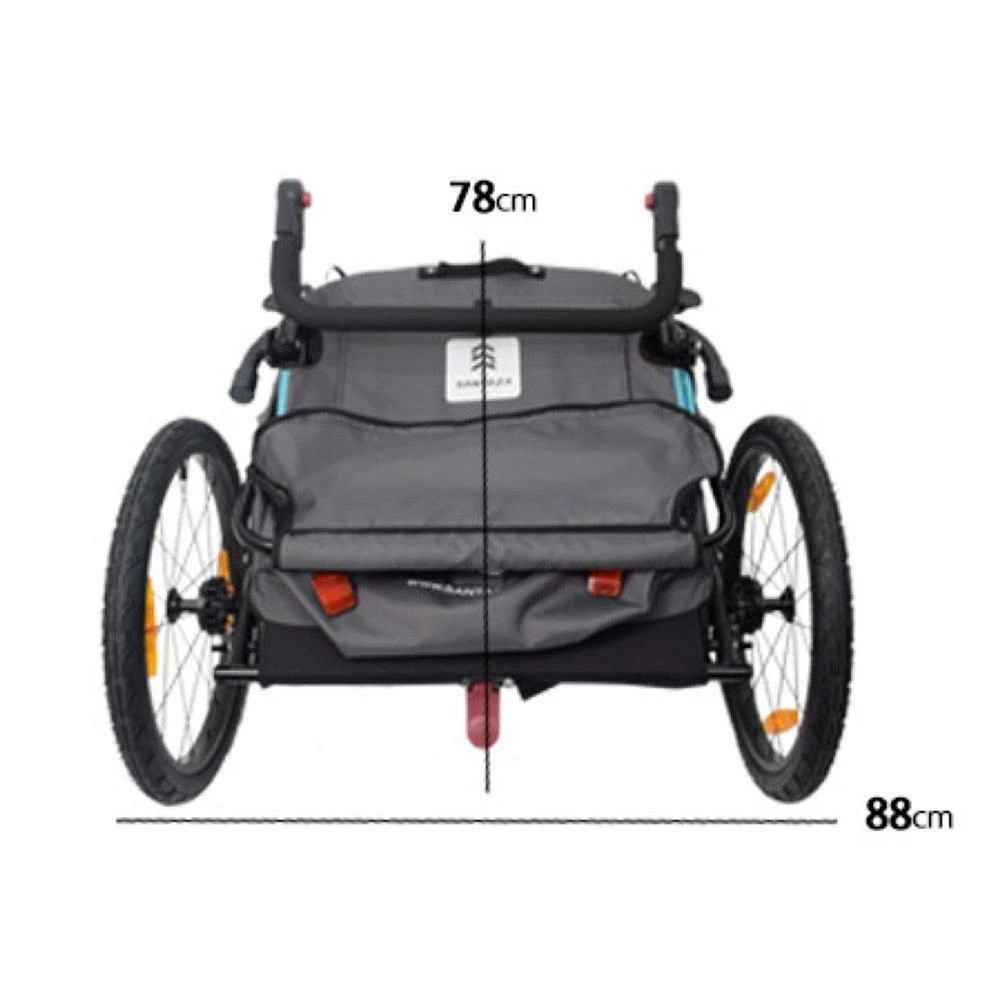 Satori Santaza Kids Bike Trailer - 2 IN 1 TRAILER/WALKER - Neon Satori Santaza Kids Bike Trailer - 2 IN 1 TRAILER/WALKER - Neon