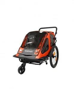 Satori Santaza Kids Bike Trailer - 2 IN 1 TRAILER/WALKER - Orange